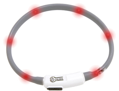 Flamingo Visio LED Black and White - светещ нашийник 35см, черен