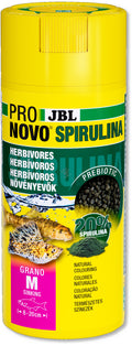 JBL ProNovo Spirulina Grano Click M - основна храна за растителноядни риби на гранули 250 мл