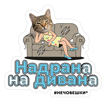Стикер за лаптоп - Надрана на дивана