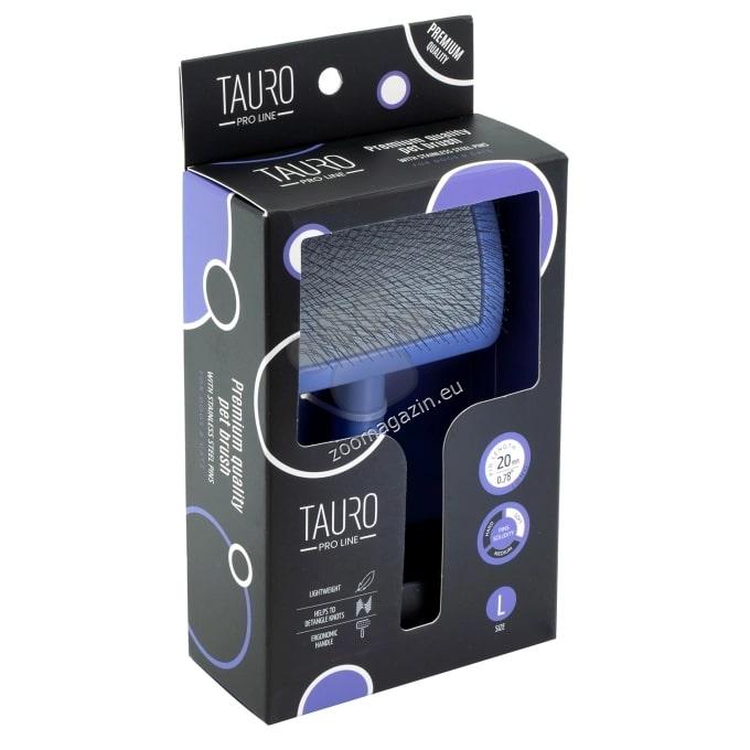 Tauro Pro Line Plastic Brush L - пластмасова четка с тънки и меки зъби 17,5 / 10,6 / 6,2 см, лилав