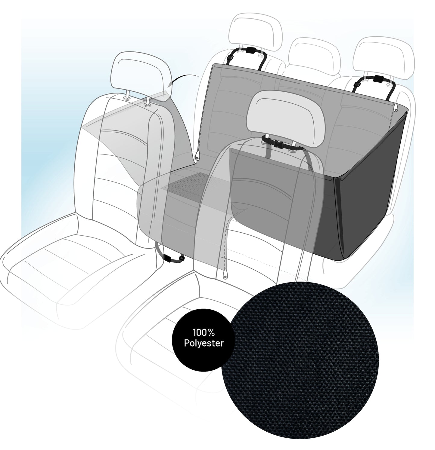 Flamingo Car Blanket Logi Black - покривало за седалки 145 / 130 см