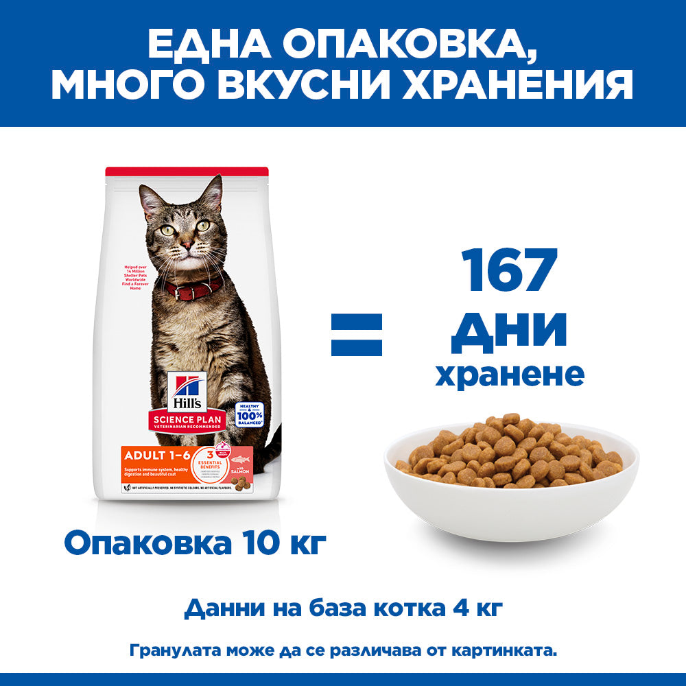 Hills Science Adult Cat Salmon - суха храна за котки със сьомга