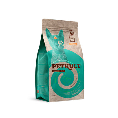 Petkult Cat Probiotic Care Exigent - пълноценна храна за възрастни котки с пуешко 2 кг