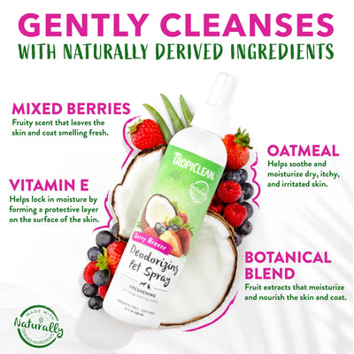 TropiClean Berry and Coconut Deep Cleansing Shampoo - шампоан за кучета и котки 355 мл