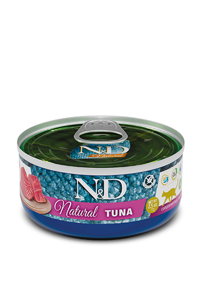 N&D Natural Cat Fish Trio Menu - мокра храна за котки с риба, скариди и сьомга 6 x 70 г