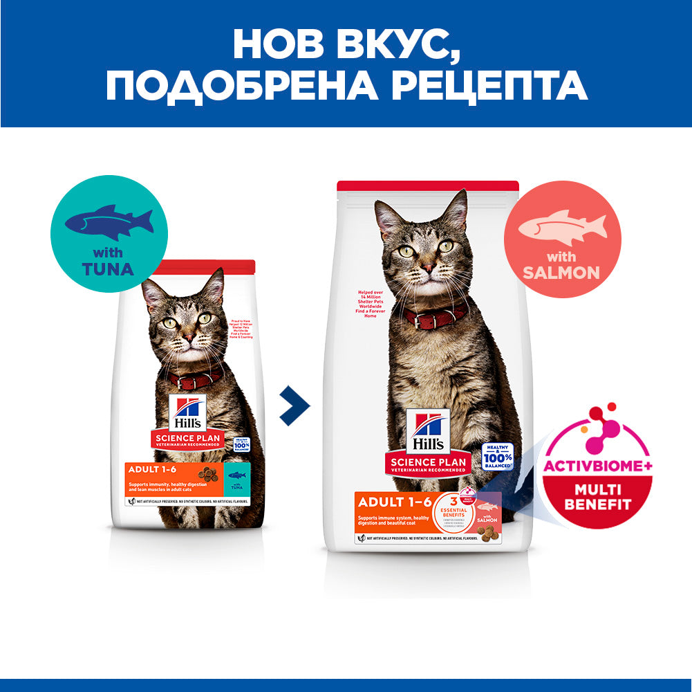 Hills Science Adult Cat Salmon - суха храна за котки със сьомга