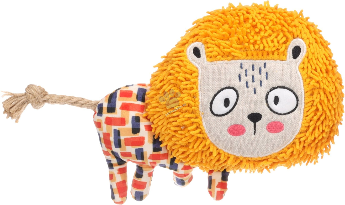 Flamingo Toy Saffia Lion with Rope Ochre - плюшена играчка 22 / 6 / 18 см
