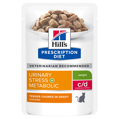 Hills Prescription Diet Metabolic+Urinary - за котки с наднормено тегло и уринарни проблеми или идиопатичен цистит, кутия 12 x 85 гр