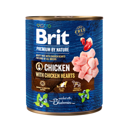 Brit Premium by Nature Chicken with Hearts - консерва за кучета с пилешко и сърца