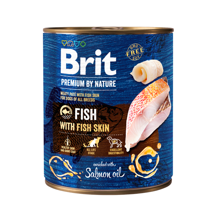 Brit Premium by Nature Fish with Fish Skin - консерва за кучета с риба и кожа от риба