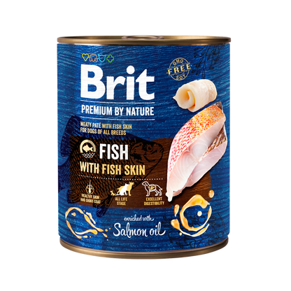 Brit Premium by Nature Fish with Fish Skin - консерва за кучета с риба и кожа от риба