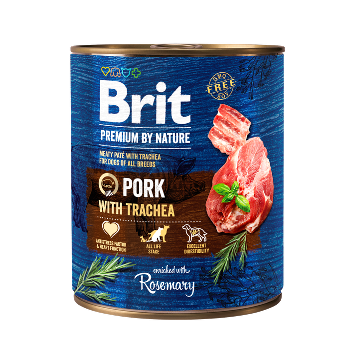 Brit Premium by Nature Pork with Trachea - консерва за кучета със свинско и трахея