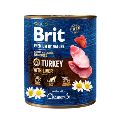 Brit Premium by Nature Turkey with Liver - консерва за кучета с пуешко и черен дроб