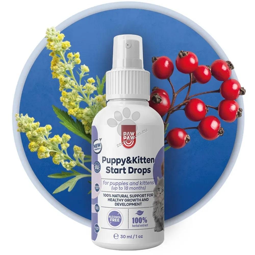 Paw2Paw Puppy and Kitten Start Drops - сигурен старт в живота за подрастващи животни до 18 месеца 50 мл