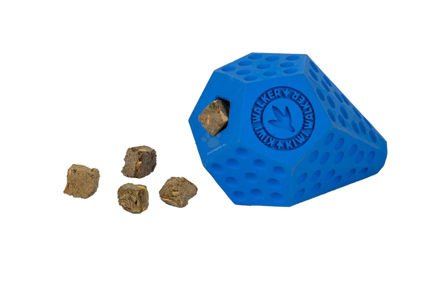 Kiwi Walker Lets Play Diaball Mini Blue - гумена играчка за лакомства 8,4 см, син