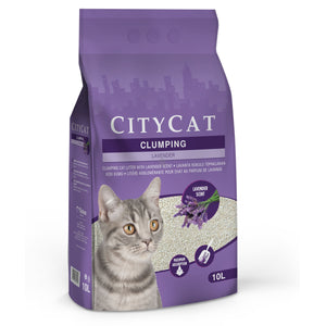 City Cat Clumping Lavender - бентонитова котешка тоалетна с аромат на лавандула 10 литра