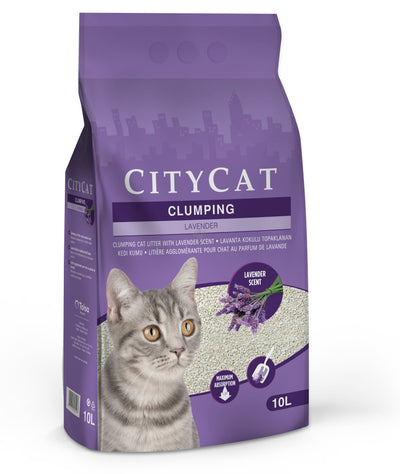 City Cat Clumping Lavender - бентонитова котешка тоалетна с аромат на лавандула 10 литра