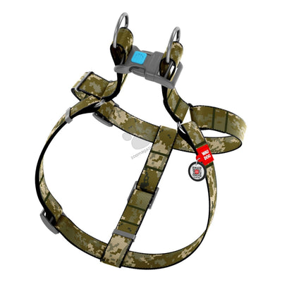 Waudog Harness Military S - нагръдник с QR код за сигурност 40 / 55 см / 15 мм