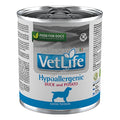 Vet Life Hypoallergenic Duck & Potato - пълноценна диетична храна за кучета за намаляване на непоносимостта към някои съставки и хранителни елементи; за подпомагане на кожната функция при дерматози и обезкосмяване 300 гр.