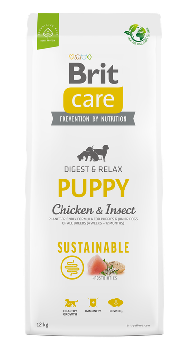 Brit Care Dog Sustainable Puppy - за кученца от всички породи за добро храносмилане и засилване на имунитета