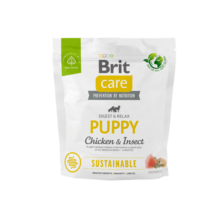 Brit Care Dog Sustainable Puppy - за кученца от всички породи за добро храносмилане и засилване на имунитета