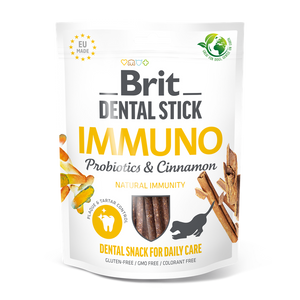 Brit Dental Stick Immuno with Probiotics and Cinnamon - дентални лакомства с пробиотици и колаген 7 бр