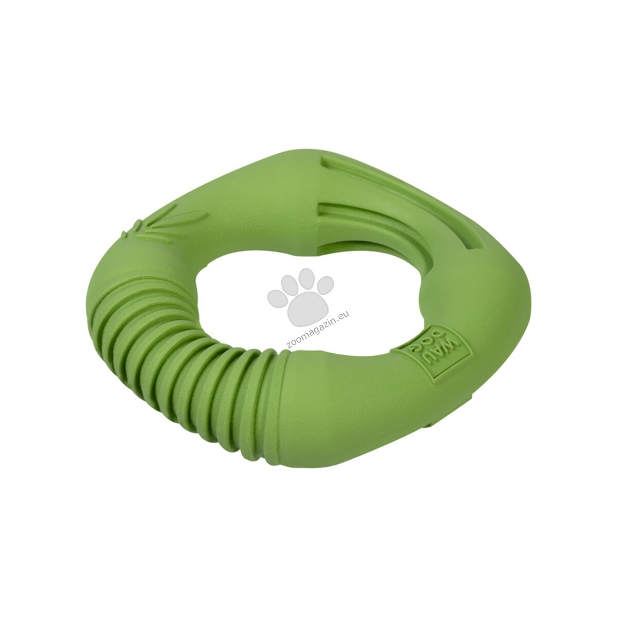 Waudog Natural Dog Toy Ring - играчка за лакомства от биоразградима гума 12 см, зелен