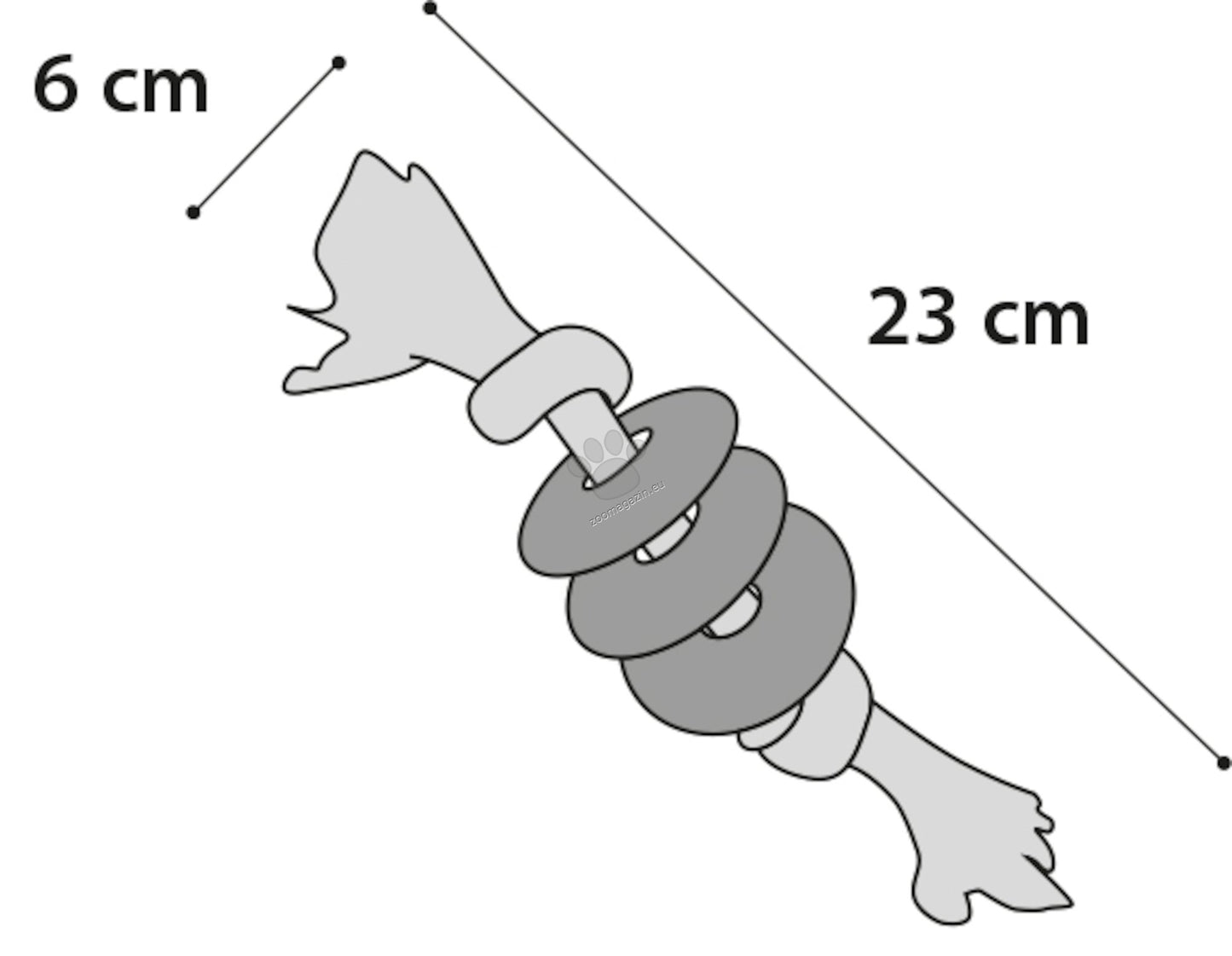 Flamingo Toy Puppy Loekie Ring and Cord - играчка за кученце 23 / 6 / 6 см