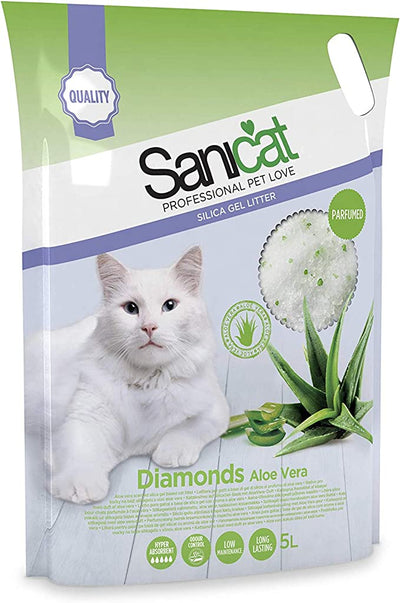 Sanicat Diamonds Aloe Vera - силиконова котешка тоалетна с аромат на алое вера