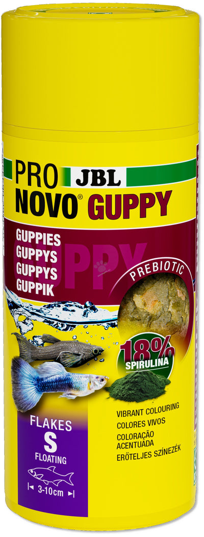JBL ProNovo Guppy Grano Click S - основна храна на люспи за гупи и други живораждащи риби 100 мл