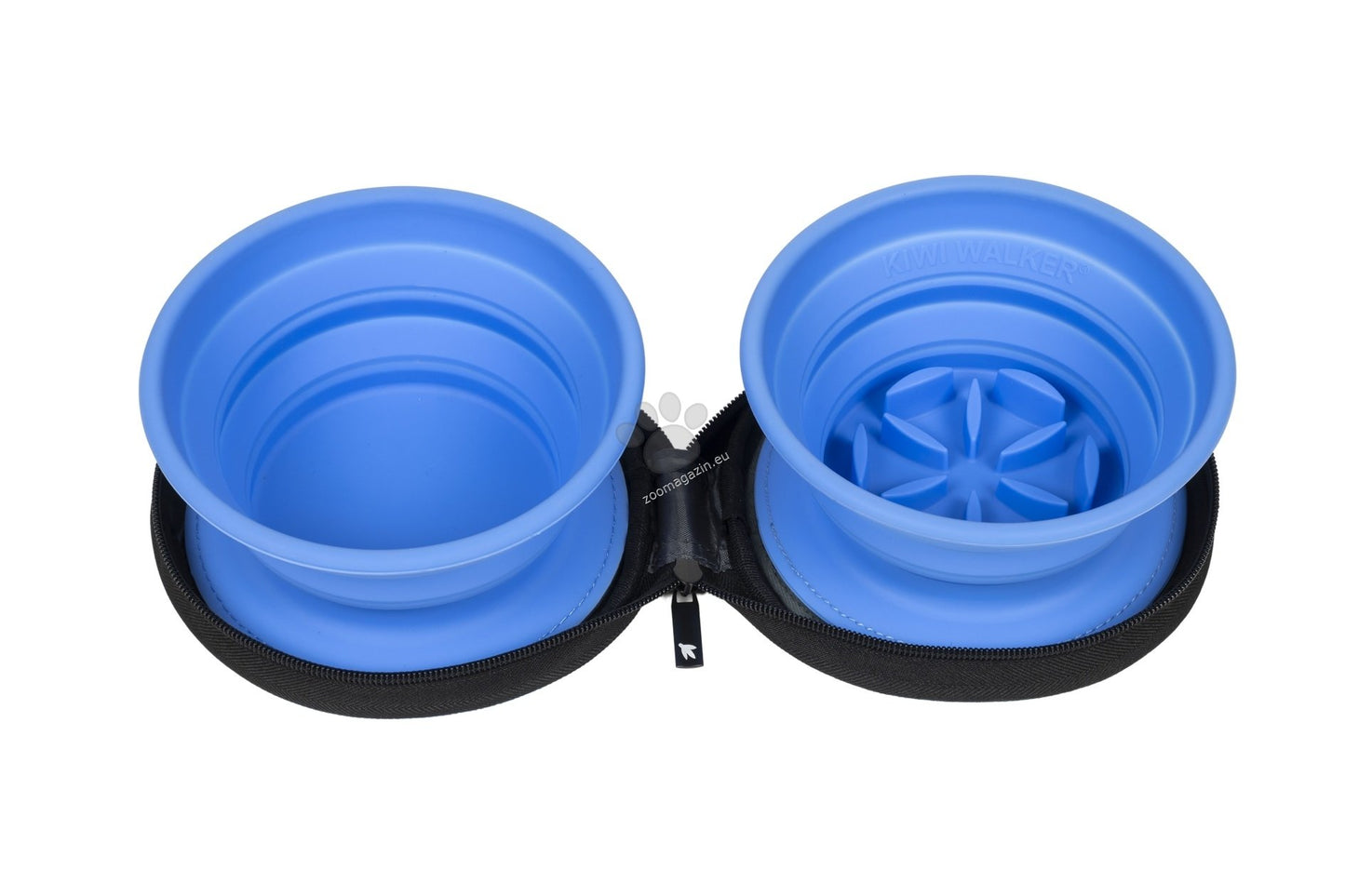 Kiwi Walker Double Travel Bowl with slow feeder - сгъваеми купички за храна и вода   оранжев