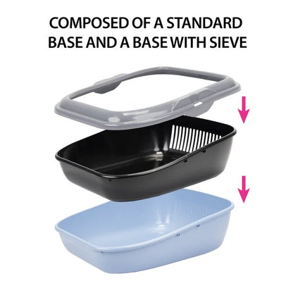 Ferplast - Birba - Open Cat Litter Tray with Sieve 55.5 / 45.5 / 22 cm
