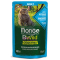 Monge BWILD Grain Free Adult с аншоа и зеленчуци – пауч с хапки в сос, без зърнени храни – за котки в зряла възраст 85 гр.