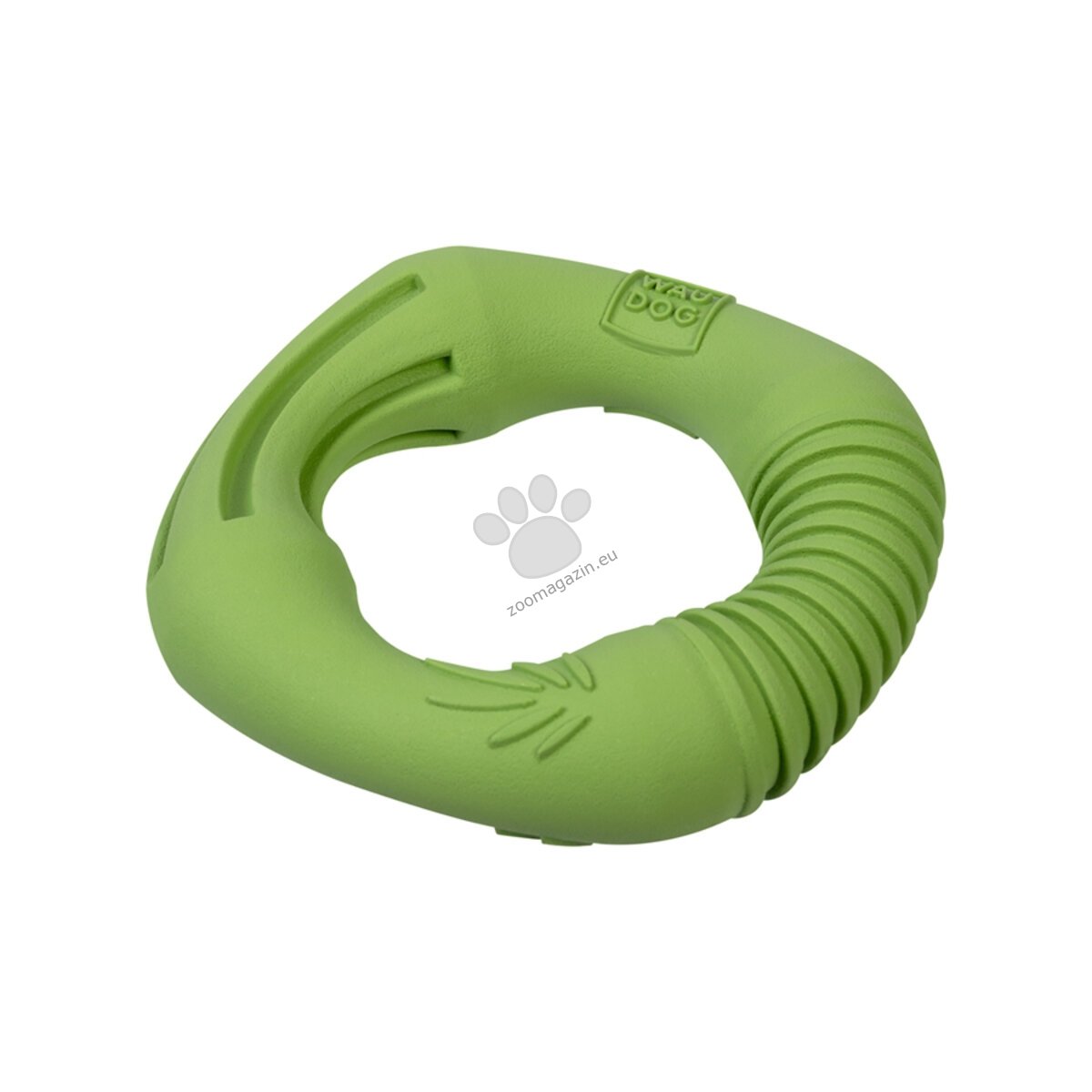Waudog Natural Dog Toy Ring - играчка за лакомства от биоразградима гума 12 см, зелен