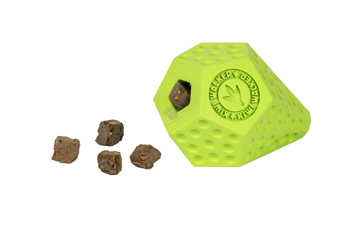 Kiwi Walker Lets Play Diaball Mini Green - гумена играчка за лакомства 8,4 см, зелен