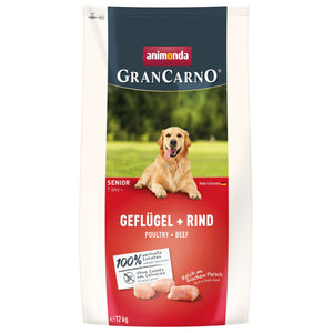 GranCarno Senior Poultry and Beef - храна за възрастни кучета с птиче и говеждо месо 12 кг