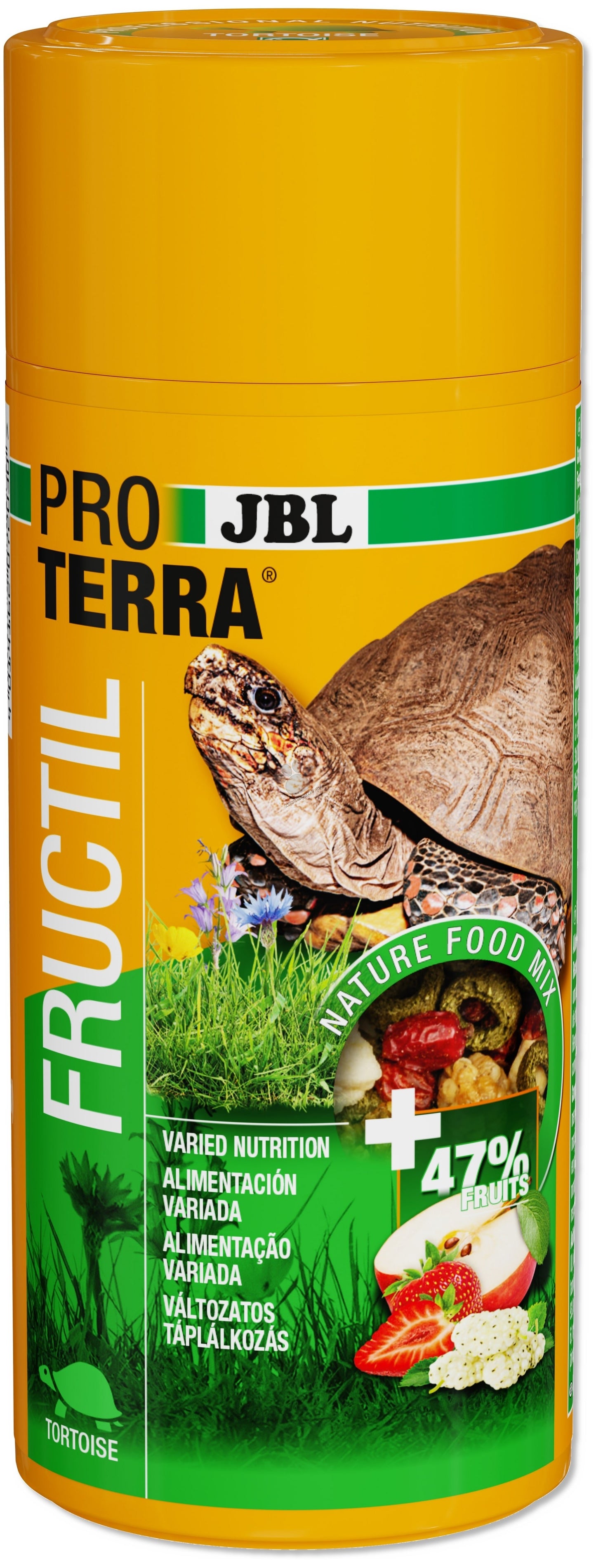 JBL ProTerra Fructil - основна храна за сухоземни костенурки с натурални плодове и екструдирани зеленчукови кръгчета 250 мл