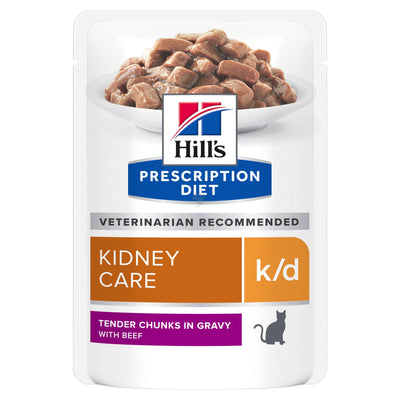 Hills Prescription Diet k/d Beef - при хорнична бъбречна недостатъчност с говеждо месо, кутия 12 x 85 гр