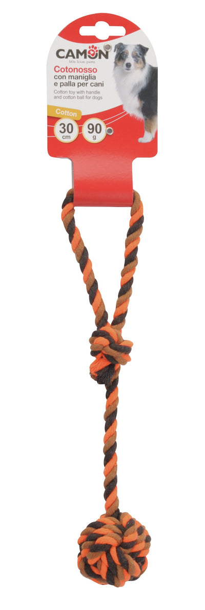 Camon Cotton Toy with Handle and Ball - топка с въже 30 см