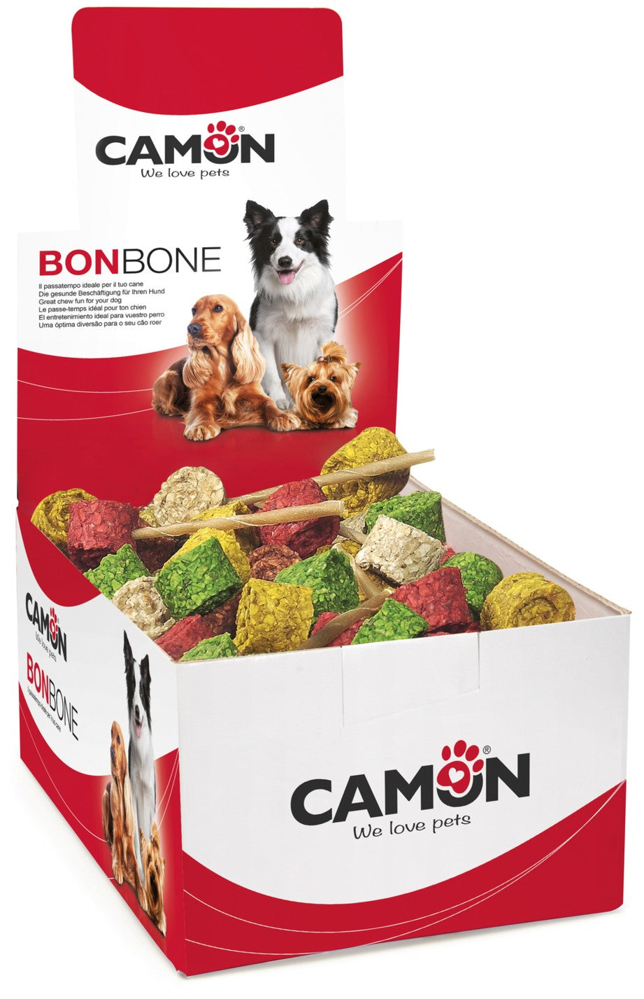 Camon Coloured Rawhide Lollipop - лакомство от пресована кожа, кутия 140 бр