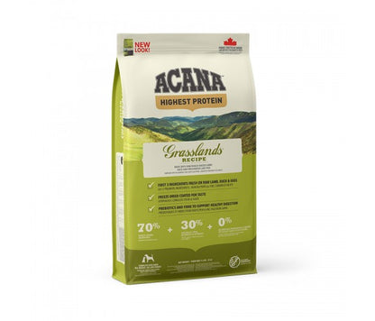 Acana Grain Free Grasslands - с агнешко месо и риба, подходяща за всички породи 11.4 кг.