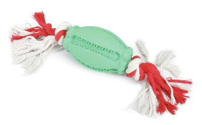 Camon Oval Rubber ball with Rope - гумена играчка с въже 14 см