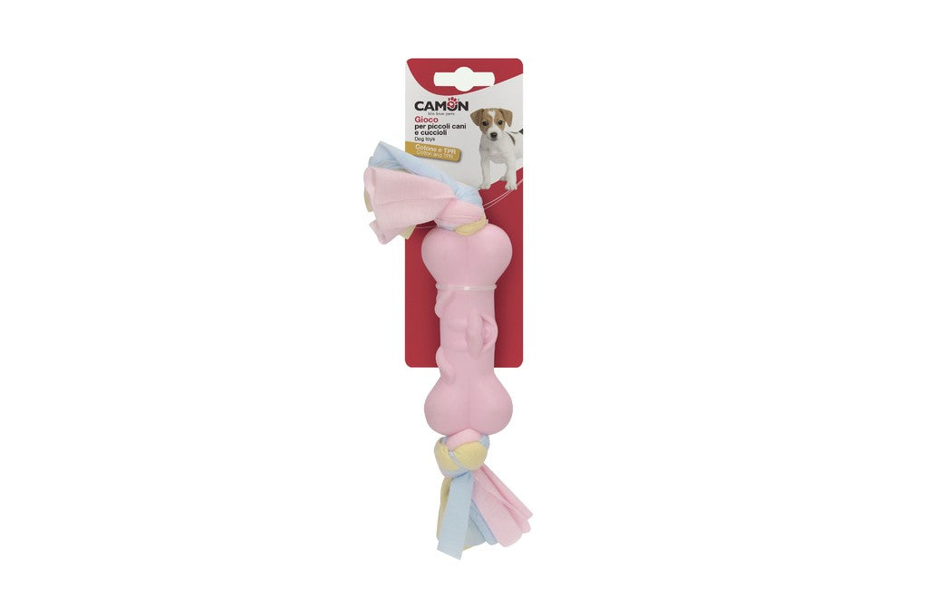 Camon TPR Bone with Cotton Ribbon - кучешка играчка 25 см