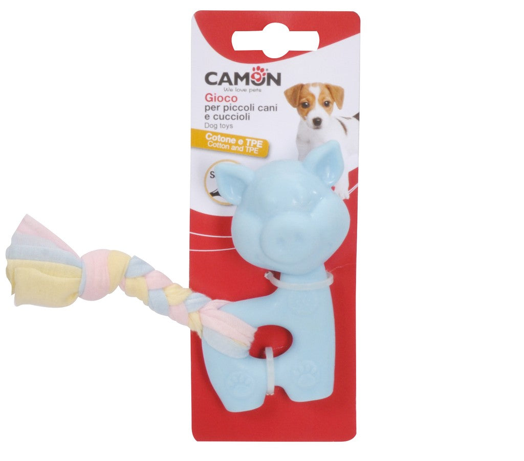 Camon TPE Small Animals with Cotton Plait and Squeaker - кучешка играчка 10 см