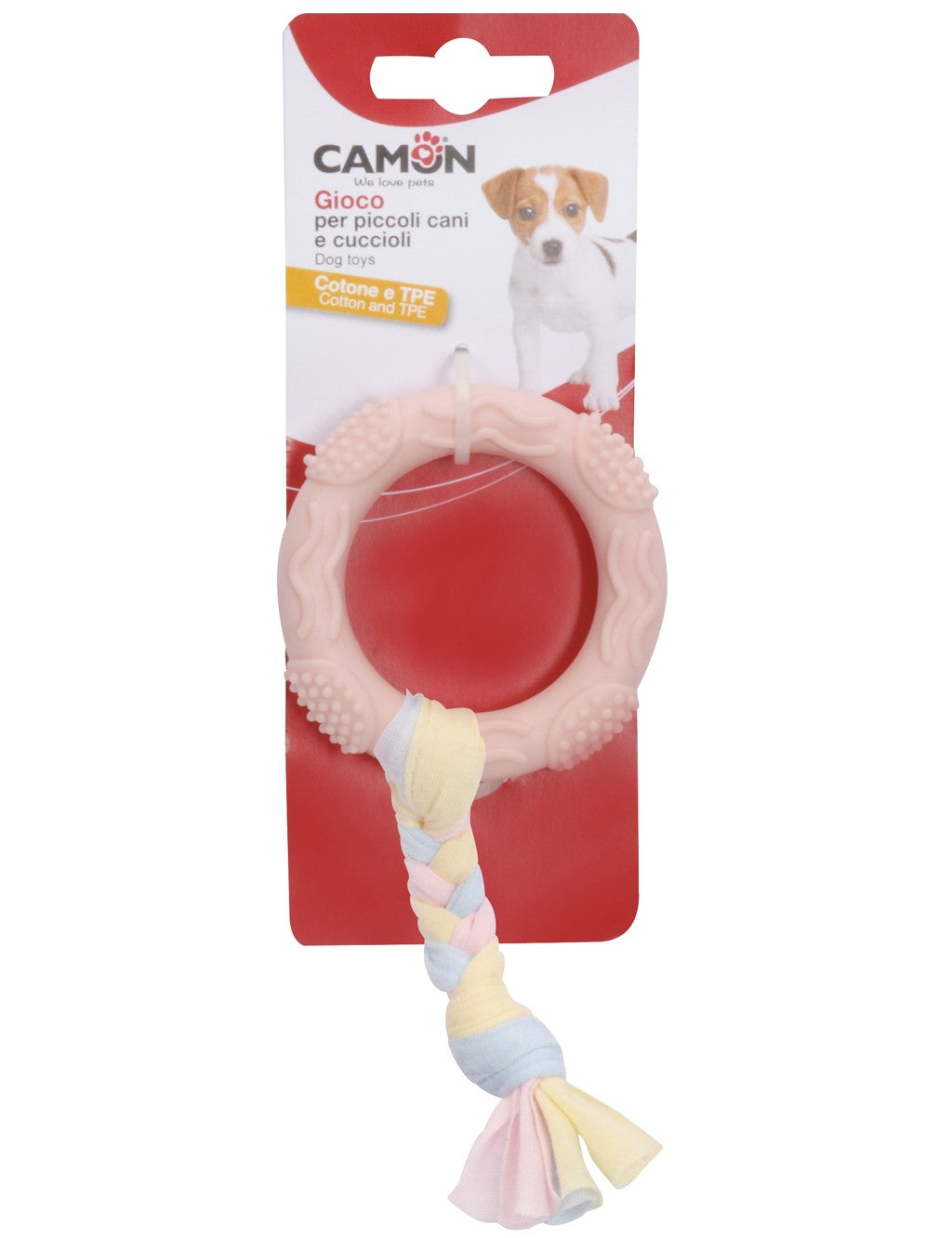 Camon TPE Ring with Cotton Plait - кучешка играчка 7 см