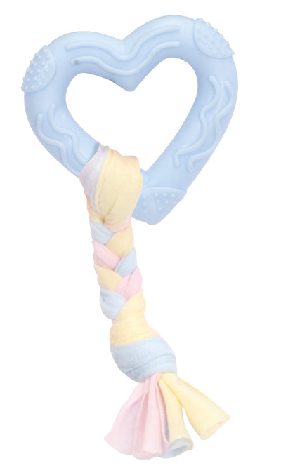 Camon TPE Heart with Cotton Plait - кучешка играчка 7 см