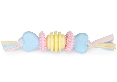 Camon TPE Hearts, Rings and Ball with Cotton Ribbon - кучешка играчка 23 см