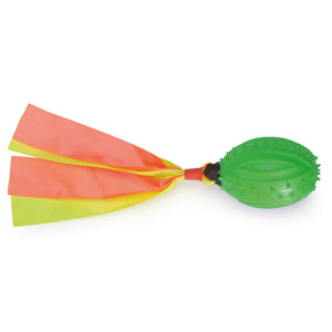 Camon Oval TPE Ball with Ribbon and Squeaker - кучешка играчка 25 см
