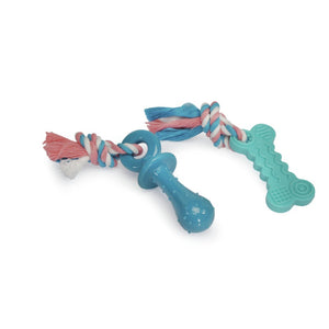 Camon TPE Pacifier and Bone with Rope - играчка за куче 10 см