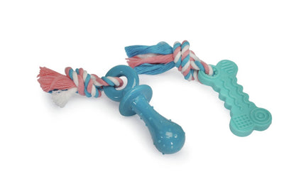 Camon TPE Pacifier and Bone with Rope - играчка за куче 10 см